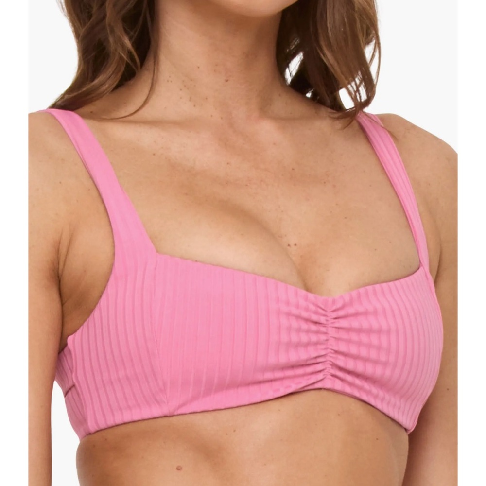 L*Space Bikini Set 💖 Pink Ribbed Effie Top & Dolce Bottom Bitsy Size M NWT - Picture 4 of 12